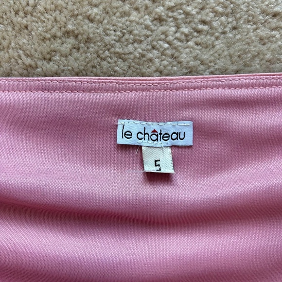 Le Chateau Satin Pink Asymmetrical Skirt in Size 5 (Fits Like Size 8) - Picture 5 of 5